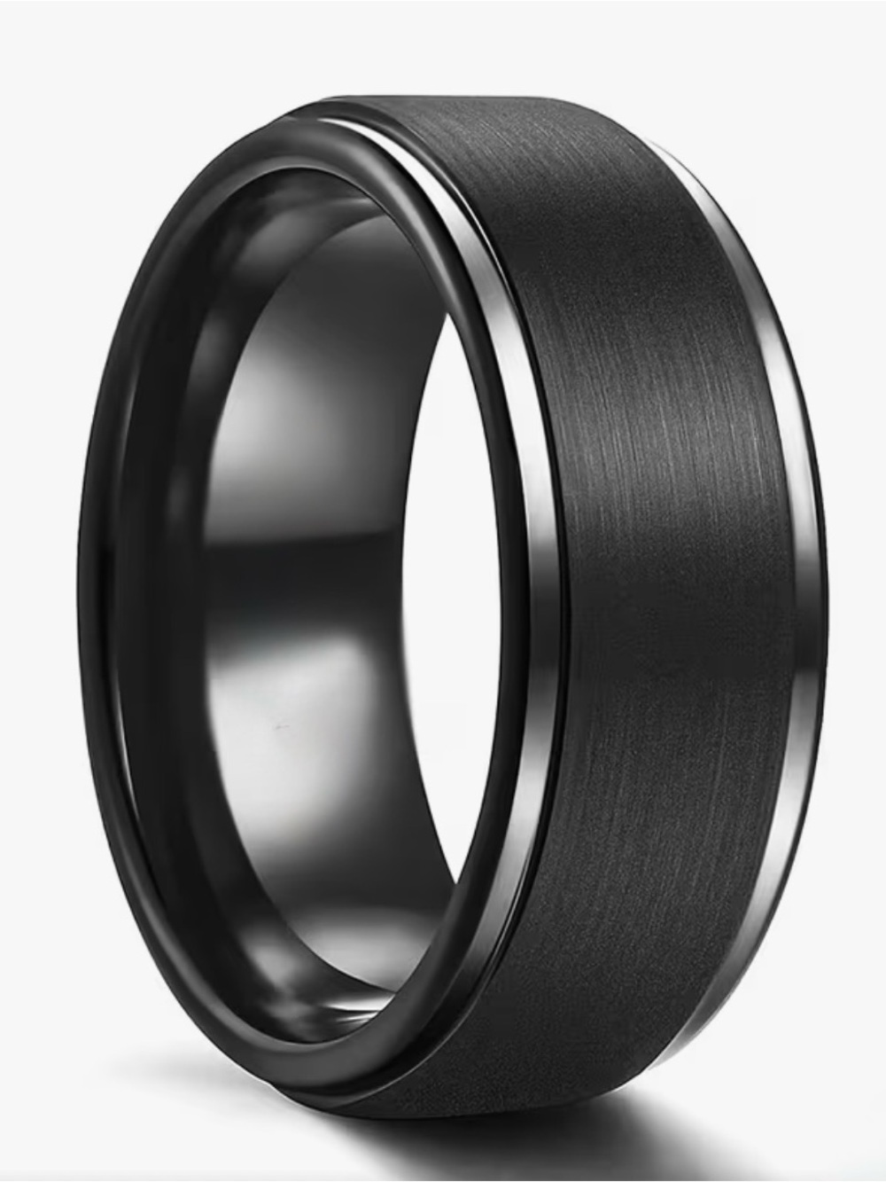 NWT-Titanium black-toned comfort-fit 8mm band.